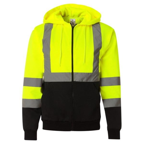 Hi-Vis Full-Zip Hooded Sweatshirt - Image 2